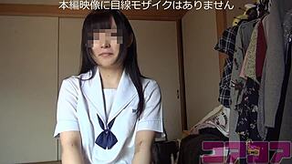 black haired girl in uniform aims for idol with risky exposure interview 😏