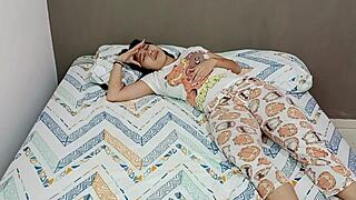 violeta has fever, i calm her by putting my cock in her mouth to check temperature