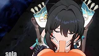 Ruan Mei in an anime hentai adventure with detailed scenes and character interactions