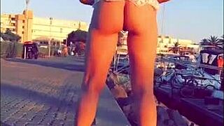 Watch this milf slut flashing in an interracial encounter?