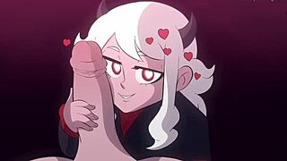 Modeus, The Lustful Demon From Helltaker, Seduces With Monster Cock And Deepthroat Blowjob