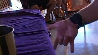 two young bisexual milfs have outdoor public fun