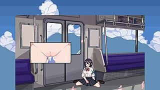 Playing this hentai game with the girl from the train