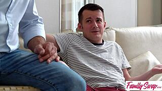 i'm gina gerson, petite with small tits, giving blowjob and licking cum