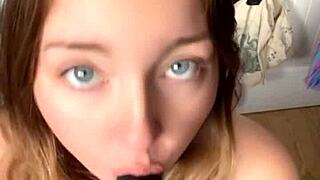 Horny Slut Uses Dildo On Big Clit To Cum