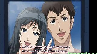 This slutty wife in hentai cheating with creampie