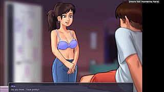 Massaging hot blonde teen's big tits in public