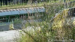 Wild Public Gangbang with Cute Blonde Teen Outdoors