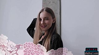 skinny russian teen 18+ model stella gives sensual striptease for playboy?