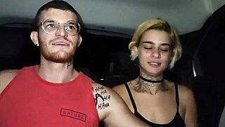 couple getting it on in the uber