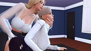 perverted futanari secretary seduces strict boss into rough sex in sims 4 hentai