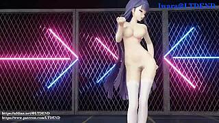 Raiden Mei In Chinese Dress Shaking It, Submitted By Ltdend In Detailed MMD Animation