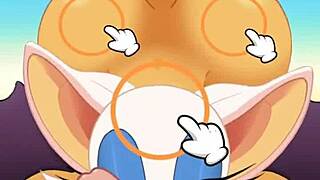 Anime Character Rouge Sucks Cock and Swallows Cum During Anal Fucking