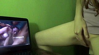 Watch This Redhead Milf Dry Hump To Orgasm While Watching Homemade Porn