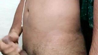 Can't resist masturbating his monster cock, Indian Desi Gay solo.