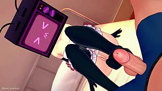 TV woman wears her apron in the infirmary to fuck hentai toilet?