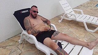 I fucked two sexy latinas by the poolside