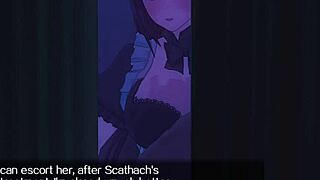 scathach fujino takes monster cock in anime game