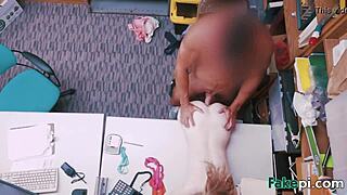 Doll Looking Teen Bareback Table Fucked By Fake Shop Manager