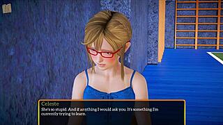 in my new family episode 498, the blonde plays a game with small tits and excitement.