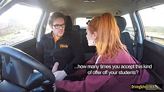 Redhead Ella Hughes Swallows Hot Cumload After Outdoor Blowjob And Handjob