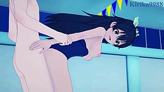 Takane shijou and hibiki ganaha have intense sex in idolmaster hentai