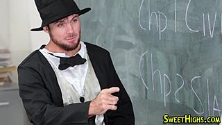 pretty teen 18+ student gets jizzed all over! 💦