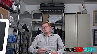 Gay Redhead Sucks Director's Big Black Cock For Money