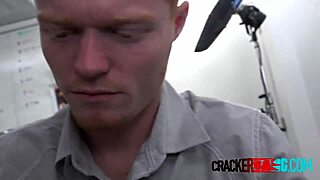Gay Redhead Sucks Director's Big Black Cock For Money