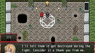 I play with furry and horsecock dildo in harem game