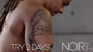 My stepsister's boyfriend is gay, so I fuck him with big black cock.