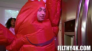 cosplay stepmom feels excited in unexpected threesome with johnny love, naomi foxxx, and skyla sun, showing small tits and big ass