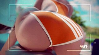 overwatch tracer rides cock at the beach