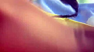 feeling the pleasure as the hot prostitute gets fingered outdoors in public