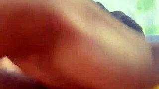 feeling the pleasure as the hot prostitute gets fingered outdoors in public