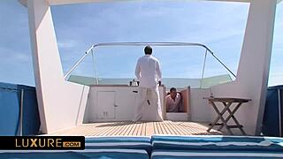 hard threesome and dp on yacht with double blowjob, anal, and cunilingus in bikini