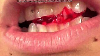 close up of fifi foxx eating gummy bears