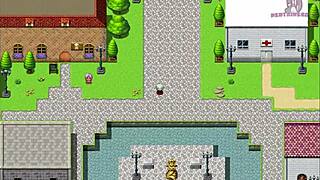 female knight gets her chest attacked by companions in this hentai