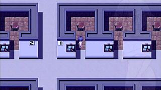 exhibitionist girl serina suzuyo flashes and masturbates in the game