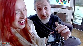 Chubby Latina teen licks redhead's pussy in first scene