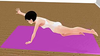 leo! watch this anime girl stretch in yoga!