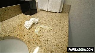 Stepbrother Discovers Used Condom In Stepsister's Bathroom! Taboo Sex Ensues!