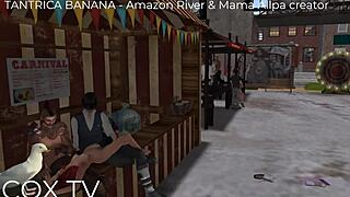 Tall Mommy Enjoys Banana Gangbang In Amazon