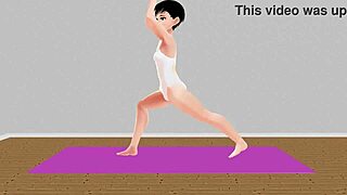 leo! watch this anime girl stretch in yoga!