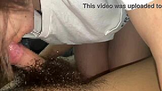 Amateur Japanese couple's kinky bedroom sex while kids are out.