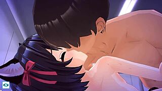 anime sister in side position hentai scene