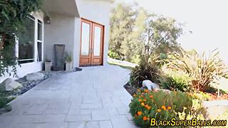 Teen latina rides black cock, contrasting innocence with monster size in bikini.