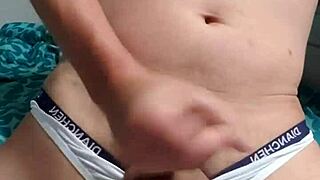 Gay boy masturbates in underwear 😏