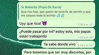 tuve un chat hot por whatsapp con el padrastro de mi mejor amiga y terminamos follando - tara rico