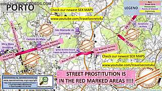 Porto portugal street map of massage parlours and brothels